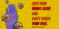 Keep your hands clean and don&#39;t touch your face during COVID-19 background source WHO vector