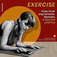 If you must stay at home, maintain a healthy lifestyle template source WHO vector