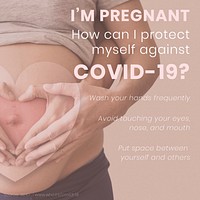 I&#39;m pregnant how can I protect myself against COVID-19 social template source WHO vector