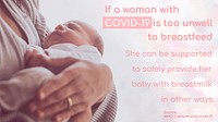 Unwell mom and breastfeeding during COVID-19 social template source WHO vector