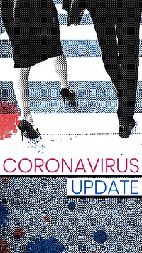 Walking people keep distance protect from COVID-19 viruses mobile wallpaper vector