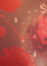 Global economic impact due to coronavirus pandemic red background