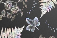 Holographic fern patterned background design resource