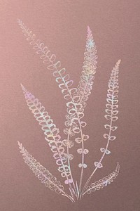 Holographic spleenwort fern vector botanical design element