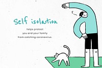 Stay in self isolation to protect yourself and others. This image is part our collaboration with the Behavioural Sciences team at Hill+Knowlton Strategies to reveal which Covid-19 messages resonate best with the public. Learn more about this collection here: <a href="http://rawpixel.com/coronavirus" target="_blank">rawpixel.com/coronavirus</a>