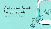  Wash your hands for 20 seconds. This image is part our collaboration with the Behavioural Sciences team at Hill+Knowlton Strategies to reveal which Covid-19 messages resonate best with the public. Learn more about this collection here: <a href="http://rawpixel.com/coronavirus" target="_blank">rawpixel.com/coronavirus</a>