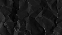 Black crumpled paper HD wallpaper, abstract background 