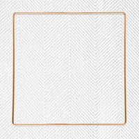 Square gold frame on a gray textured background