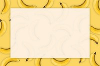 Hand drawn natural fresh banana patterned frame vector