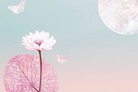 Pink holographic water lily background