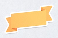 Yellow paper ribbon banner design element