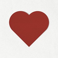 Red textured paper heart design element