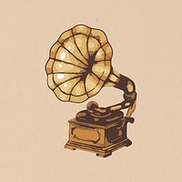 Vectorized vintage Gramophone design element