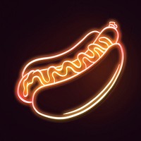 Neon hot dog sticker design element