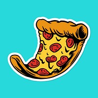 Pizza drawing style sticker vector