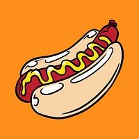 Hot dog sticker vector