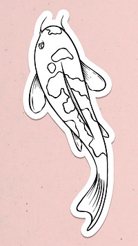 Koi fish sticker design element