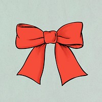 Hand drawn red bow design element