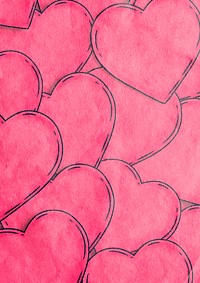 Hand drawn heart background design resource