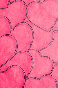 Hand drawn heart background design resource