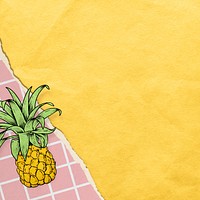 Hand drawn pineapple background design resource