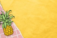 Hand drawn pineapple background design resource