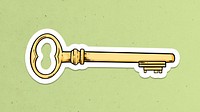 One gold key sticker design element