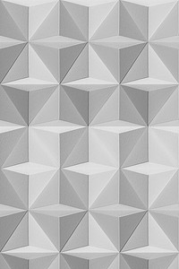 3D gray paper craft tetrahedron patterned background