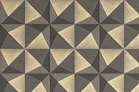 3D silver and gold paper craft pentahedron patterned background