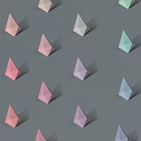 Colorful paper craft diamond shape patterned background