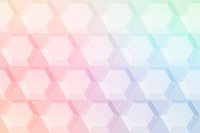 Rainbow paper craft hexagon patterned background