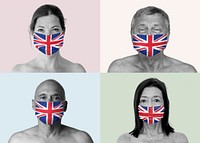 British people wearing face masks during coronavirus pandemic collection