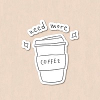 Disposable coffee cup doodle style vector