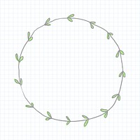 Leafy doodle frame design element