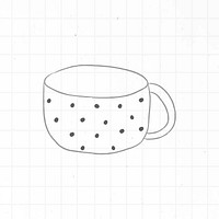 Polka dot cup doodle style journal vector