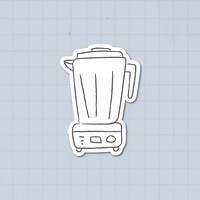Doodle kitchen blender sticker vector