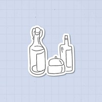 Set of condiment sticker vector