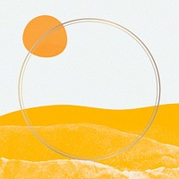 Bright orange frame round psd 