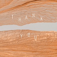 Thank you on a copper leaf background design resource 