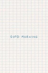 Stylish good morning word on grid background vector