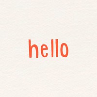 Orange hello greetings typography design resource vector 