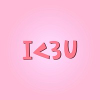 Pink I love you typography vector