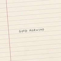 Stylish good morning word on lined paper background vector