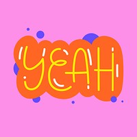 Yeah typography illustrated on a pink background vector 