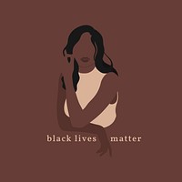 Black lives matter quote with African American woman illustration social media post