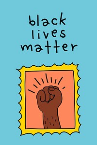 Raised fist for black lives matter movement social media story