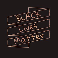 Black Lives Matter typography on ribbon social media post