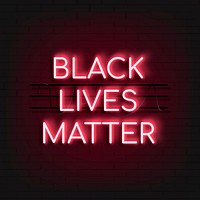 Black Lives Matter red neon glow social media post