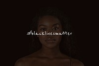 BLM campaign with African American woman in the shadow social media post
