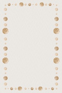 Gold dot patterned frame on a beige background